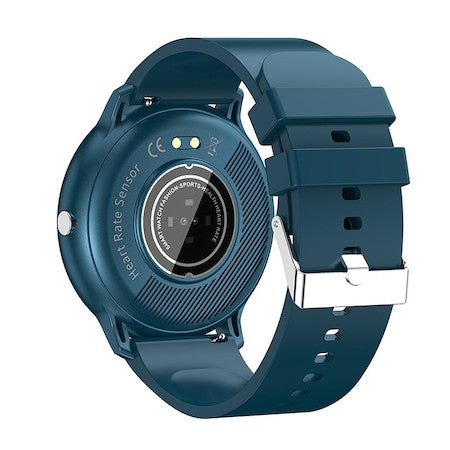 Smartwatch Fippy ZL02D, Bratara Fitness cu Monitorizare Ritm Cardiac si Oxigen, Ecran Touch 1.28 Inch, Bluetooth 5.0, Rezistenta Apa IP67, Carcasa Aluminiu si Curea Silicon, Albastru Inchis