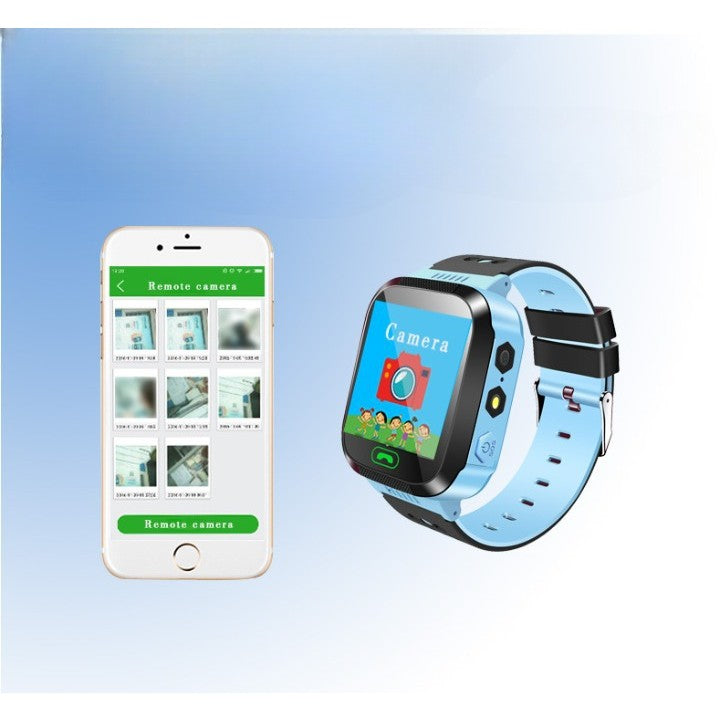 Ceas Smartwatch Pentru Copii Q528, Functie Telefon, Localizare LBS si GPS, Buton SOS, Monitorizare Spion, Camera Foto, Lanterna, Touchscreen Color, Albastru
