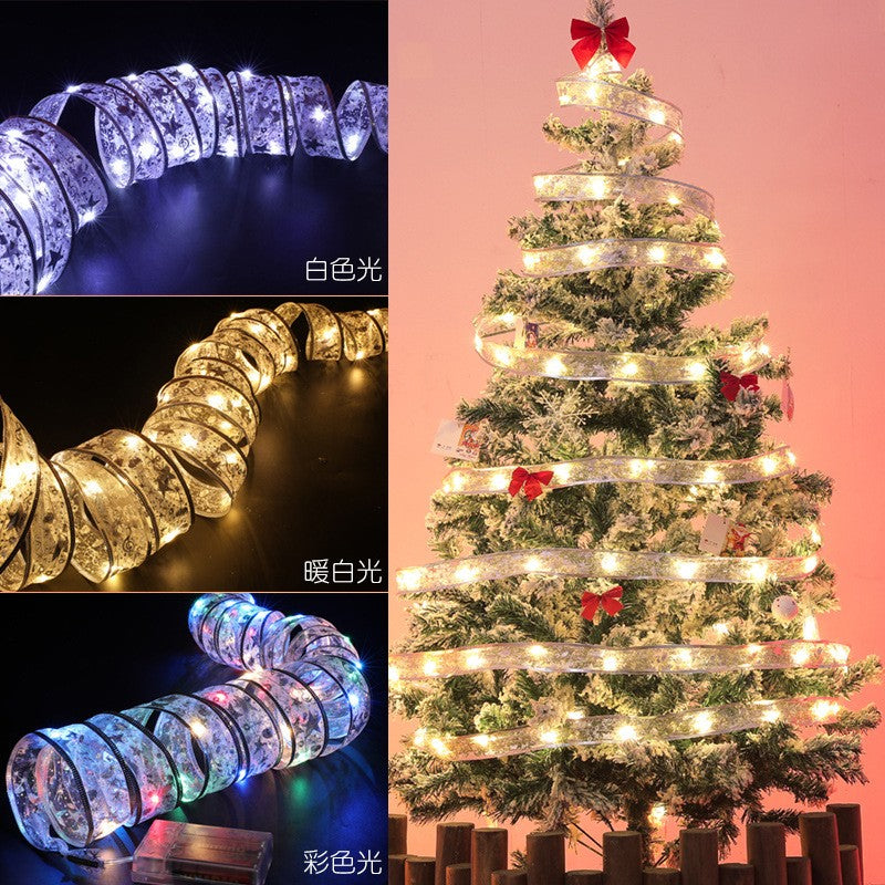 Panglică LED Decorativă de Crăciun, Bandă Modelabilă cu Fir de Cupru, Alimentare Baterii, Aurie, 50 LED-uri, Lumină Multicoloră, 5 m