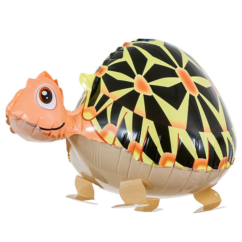 Balon din Folie Metalizata, Figurina Animata Broasca Testoasa, Decoratiuni Petreceri Copii, Umflare Aer sau Heliu, Include Pai, 61x32 cm, Multicolor