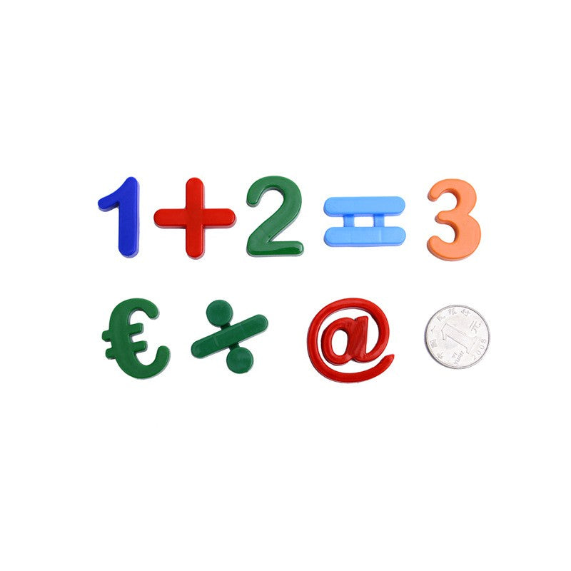 Set 37 Cifre si Simboluri Magnetice, Joc Educativ pentru Matematica si Frigider, Plastic, Multicolor, 37 Piese, +3 Ani, 13 x 18 x 14 cm