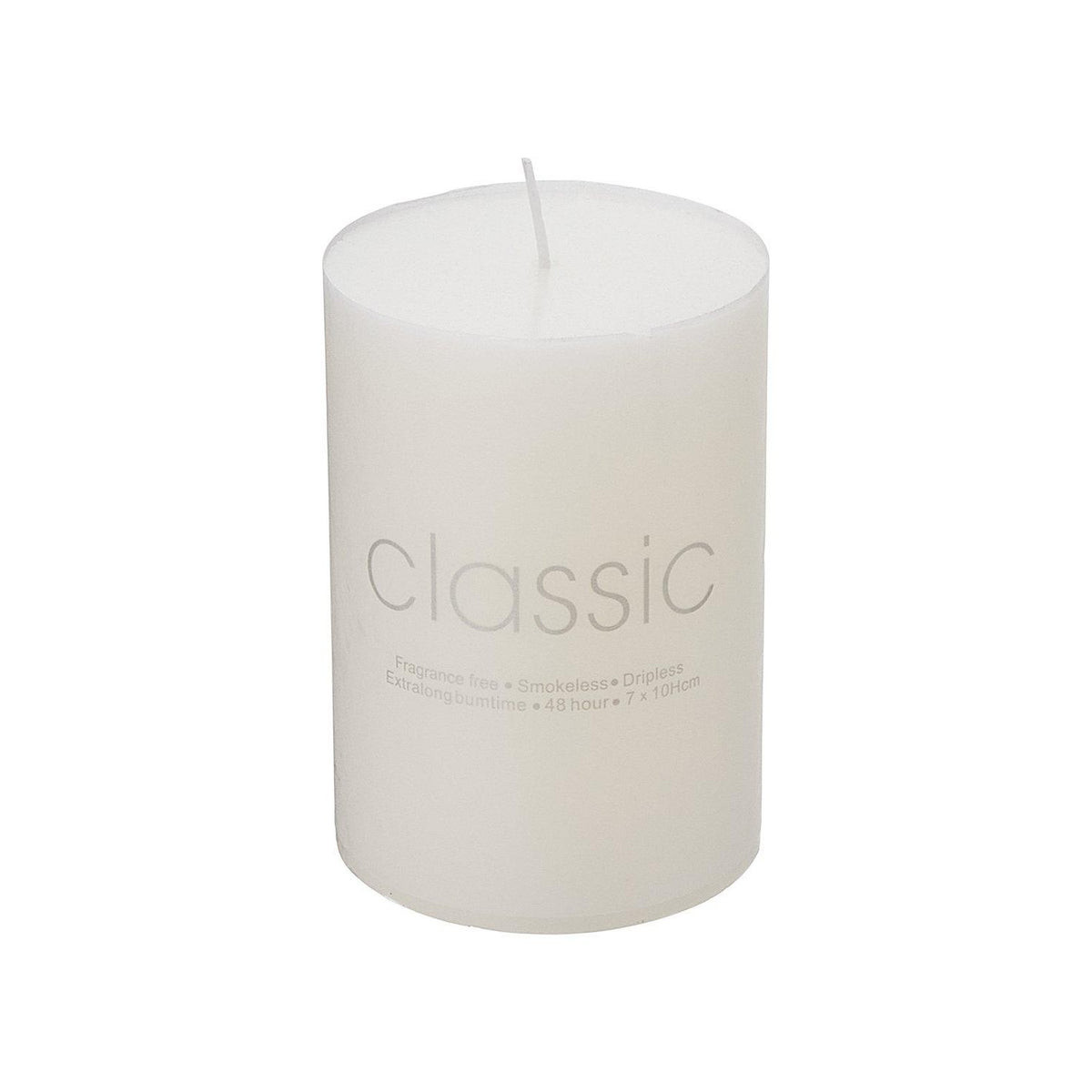 Lumanare Decorativa Cilindrica, Fara Fum si Parfum, Ardere Curata 48h, Parafina, 7 x 10 cm, 300 g, Ivory Alb