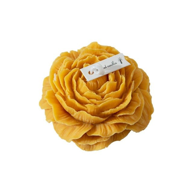 Lumânare Parfumată Decorativă, Model Trandafir, Timp Ardere 10 Ore, Ceară Mixtă, Parfum de Citrice, Portocaliu, 70 g, 7.5 x 3.5 cm