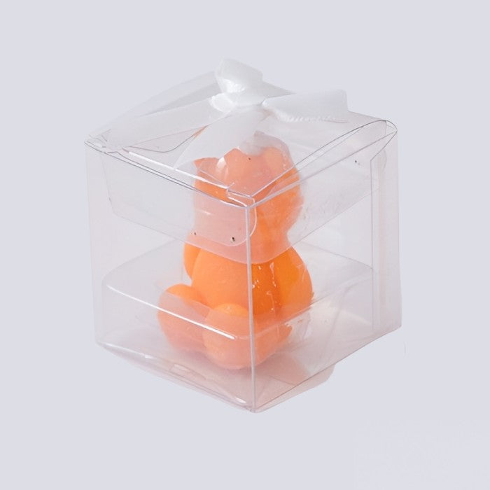 Lumanare Parfumata Cu Design Ursulet, Aroma Revigoranta De Portocala, Decor Interior, Portocaliu, 5.5x3.6x4 cm