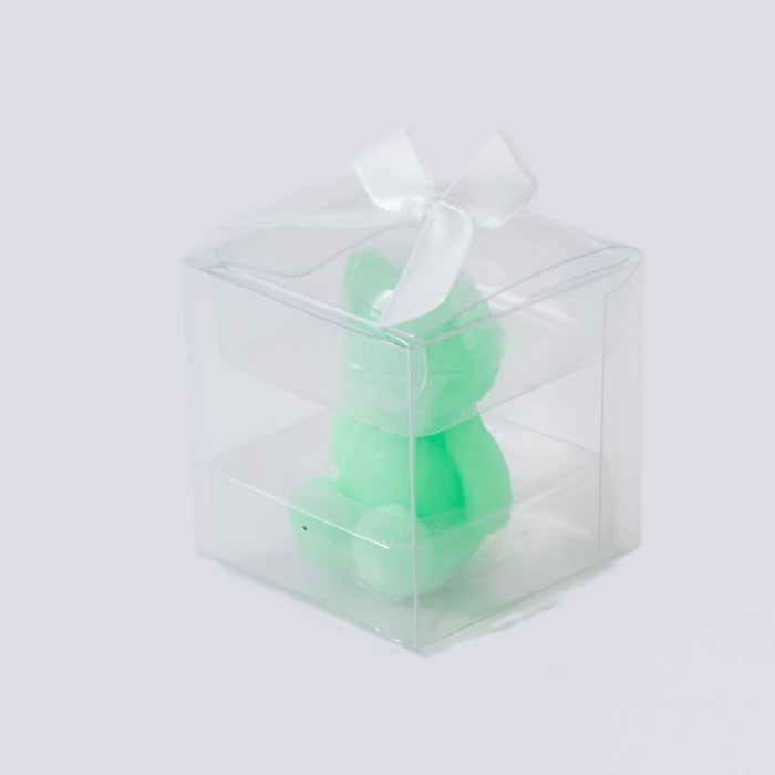 Lumanare Parfumata Decorativa, Model Ursulet, Aroma de Iasomie, Design Compact, Verde, 5.5x3.6x4 cm