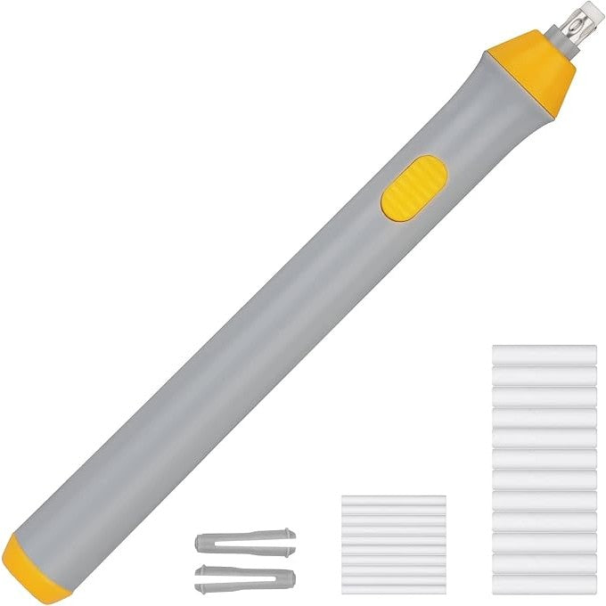 Gumă de Șters Electrică pentru Schițe și Artă, Radieră de Precizie cu 2 Grosimi Reglabile, Design Ergonomic, ABS, 22 Piese, Gri