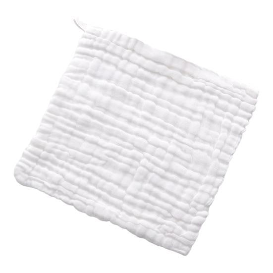 Prosop Absorbant Bebelusi, Tifon din Bumbac 100% cu 6 Straturi, Laveta Moale pentru Fata si Baitza, 30 x 30 cm, Alb