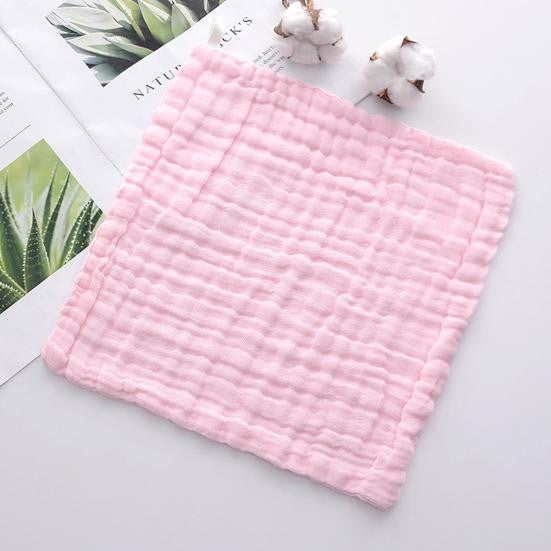 Prosop Bebelusi Absorbant, Tifon din Bumbac 100% pentru Fata si Baită, 6 Straturi, Agatatoare, 30 x 30 cm, Roz