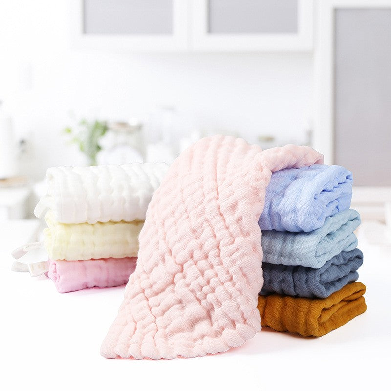 Prosop Bebelusi Absorbant, Tifon din Bumbac 100% pentru Fata si Baită, 6 Straturi, Agatatoare, 30 x 30 cm, Roz