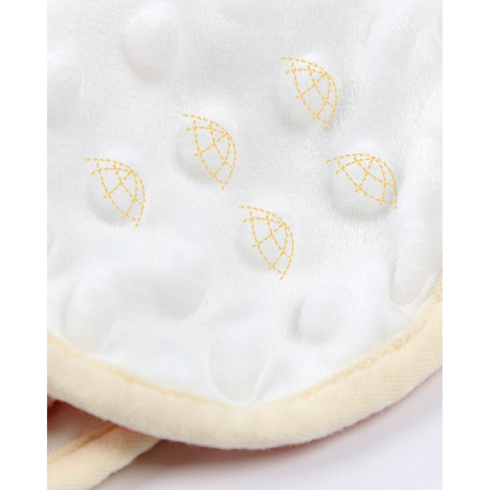 Baveta Tip Floare pentru Copii 0-12 Luni, Rezistenta la Apa, 8 Straturi Absorbante, Bumbac 100%, Inchidere cu Capse, 26 x 29 cm, Crem