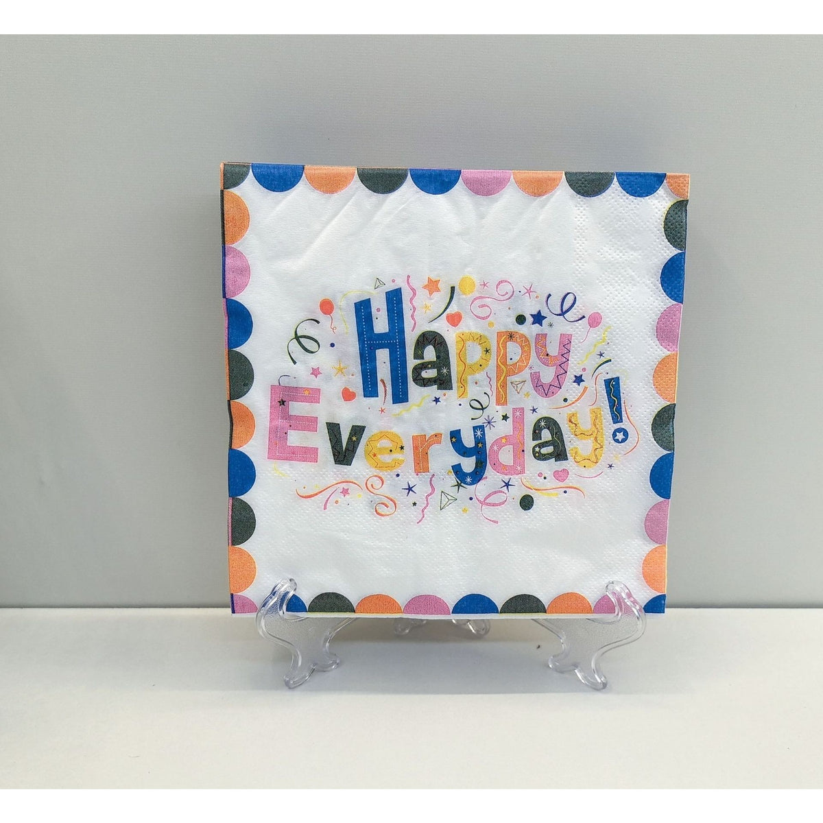 Set 20 Șervețele de Masă Decorative, Design Happy Everyday, Material Hârtie Rezistentă, Multicolor, 33 x 33 cm, 20 Bucăți