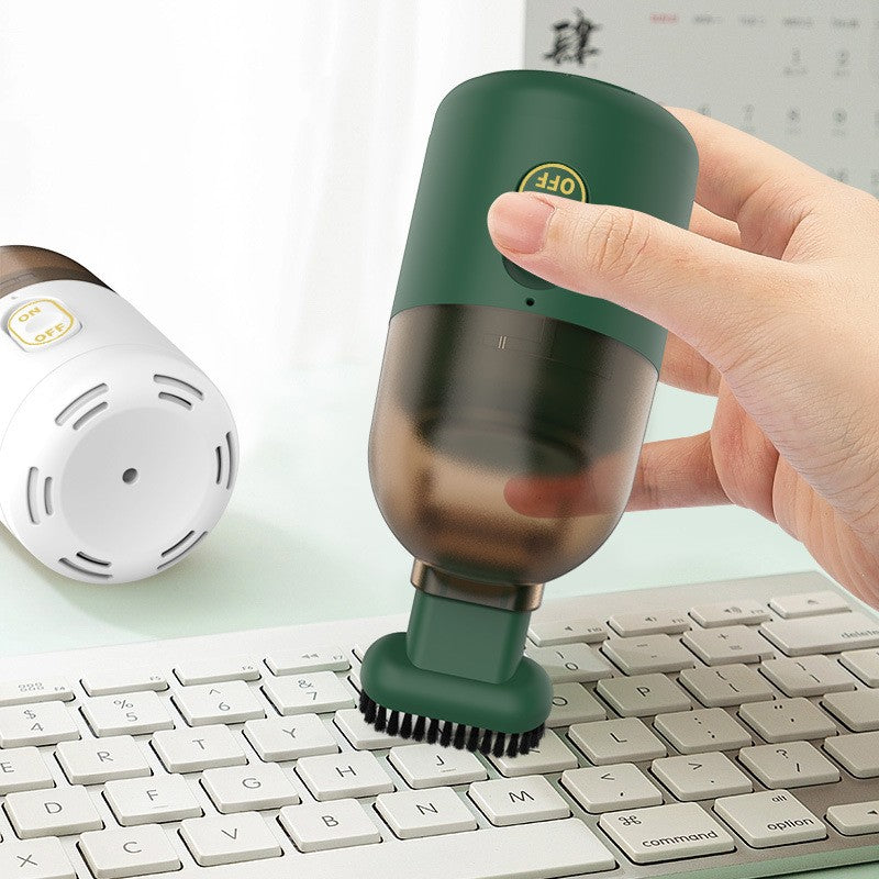 Aspirator Portabil Auto N8, Mini Aspirator Fara Fir pentru Casa si Masina, Functie 2 in 1, Incarcare USB, Baterie Litiu, 16.3x6 cm, Verde
