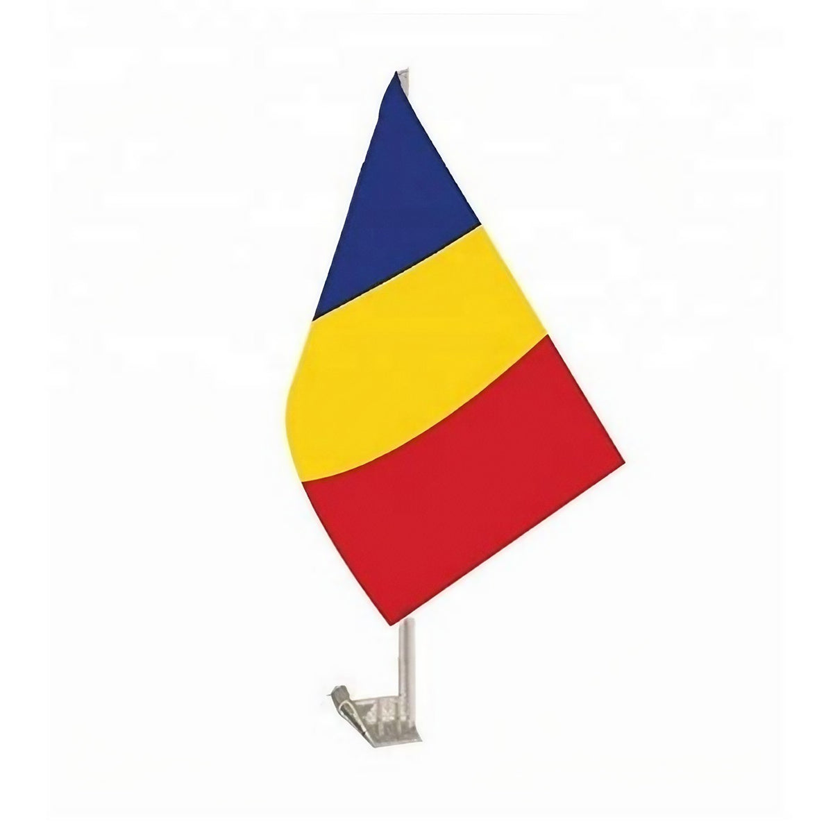 Set 100 Steaguri Auto Tricolor Romania, Drapel cu Suport pentru Geam Masina, Poliester si Plastic, 45 x 30 cm, Multicolor