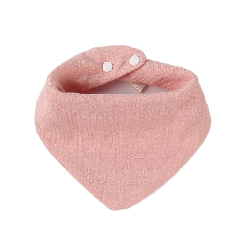 Baveta Triunghiulara pentru Copii, Esarfa Bebeluși Impermeabila, Bumbac 100%, Inchidere cu Capse Reglabile, 0-12 Luni, 33x32 cm, Roz