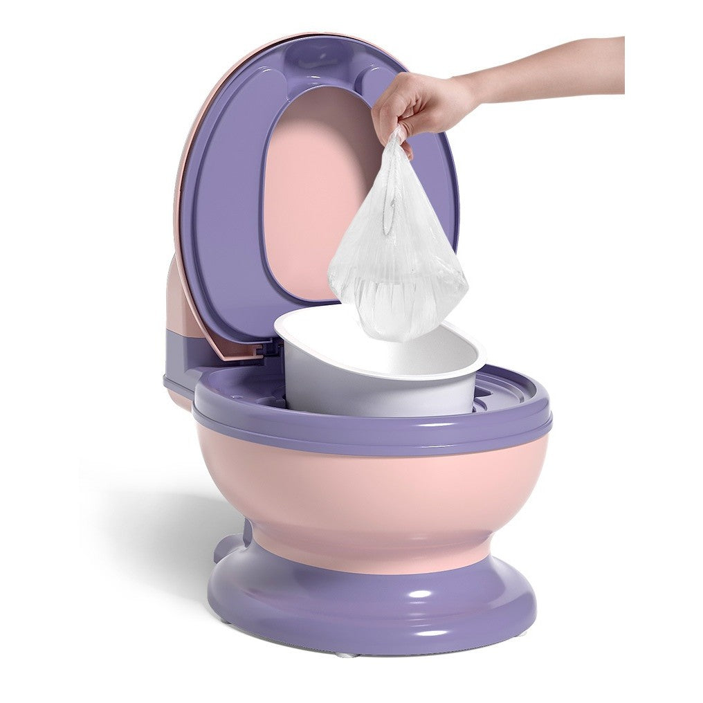 Oliță Bebelusi Tip Toaletă Realistă, Colac Moale PVC și Compartiment Depozitare, Plastic Durabil, 1-8 Ani, 34 x 32 x 19 cm, Roz/Mov