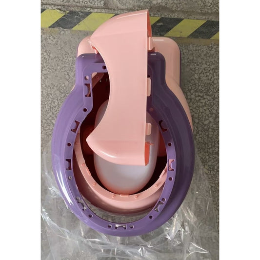 Oliță Bebelusi Tip Toaletă Realistă, Colac Moale PVC și Compartiment Depozitare, Plastic Durabil, 1-8 Ani, 34 x 32 x 19 cm, Roz/Mov