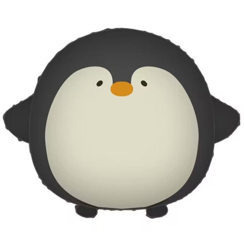 Balon din Folie Metalizata, Figurina Animata Pinguin 3D, Decoratiune Petrecere Tematica, Umflare Aer sau Heliu, include Pai, 54 x 48 cm, Negru