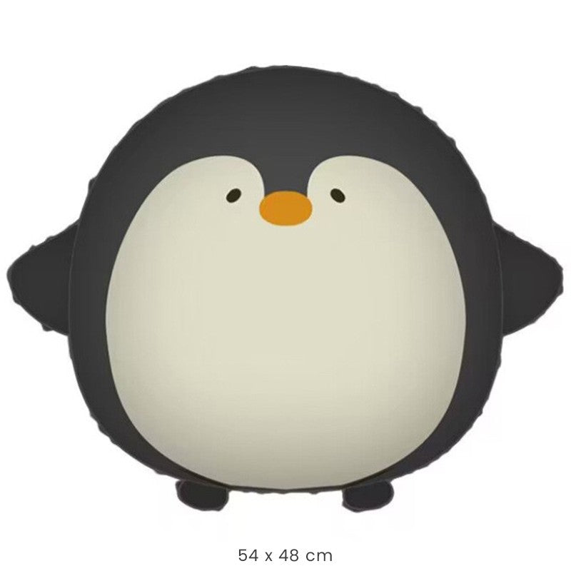 Balon din Folie Metalizata, Figurina Animata Pinguin 3D, Decoratiune Petrecere Tematica, Umflare Aer sau Heliu, include Pai, 54 x 48 cm, Negru