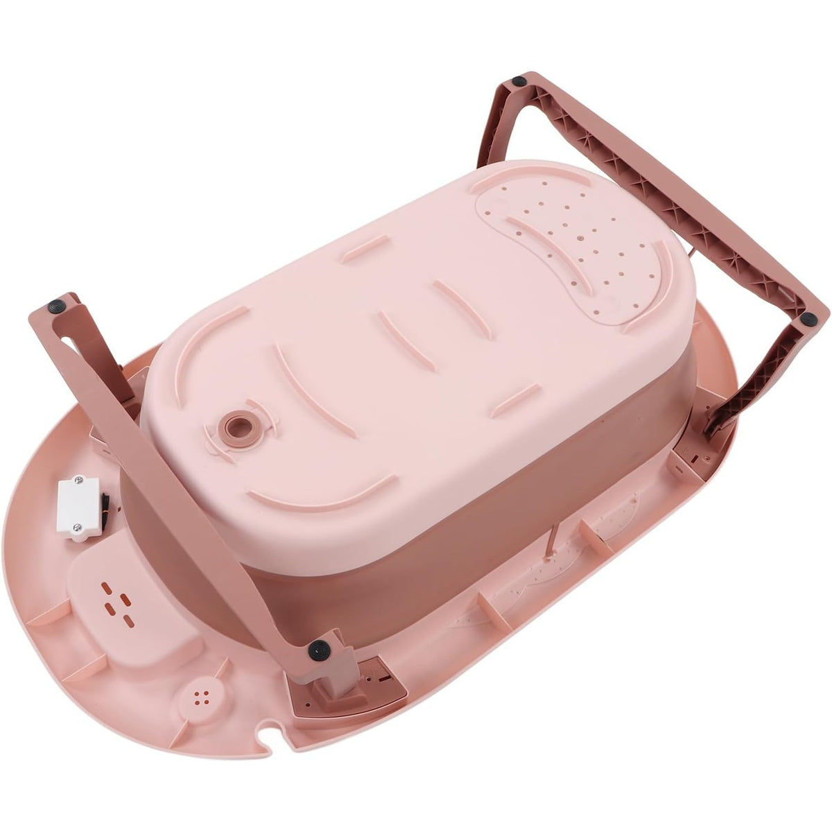 Cada de Baie Pliabila pentru Copii si Bebeluși, Termometru Digital si Perna Suport, Model Balena, Polipropilena si TPE, 0 Luni - 6 Ani, 81.5 x 49 x 21.5 cm, Roz