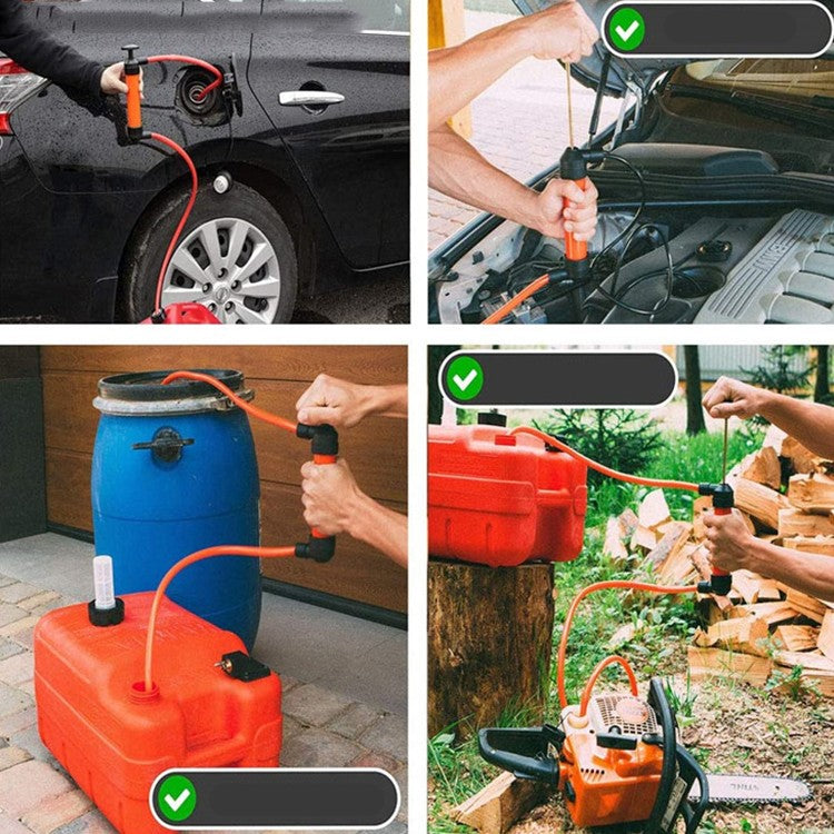 Pompa Manuala pentru Combustibil si Lichide, Debit 5L pe Minut, Transfer Ulei si Motorina, Plastic Rezistent, Furtun 1.2 m, Accesorii Incluse, Rosu
