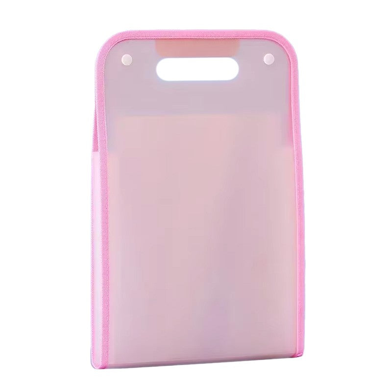 Suport Vertical pentru Documente A4, Organizator Portabil cu Maner pentru Hartii, Polipropilena (PP), 37x24.3 cm, Roz