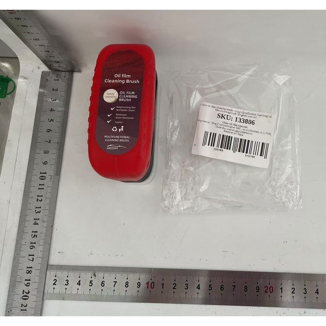 Perie Multifuncțională Auto pentru Curățare Parbriz și Oglinzi, Efect Anti-Aburire și Îndepărtare Peliculă Ulei, Aplicator Ergonomic, Plastic, Roșu