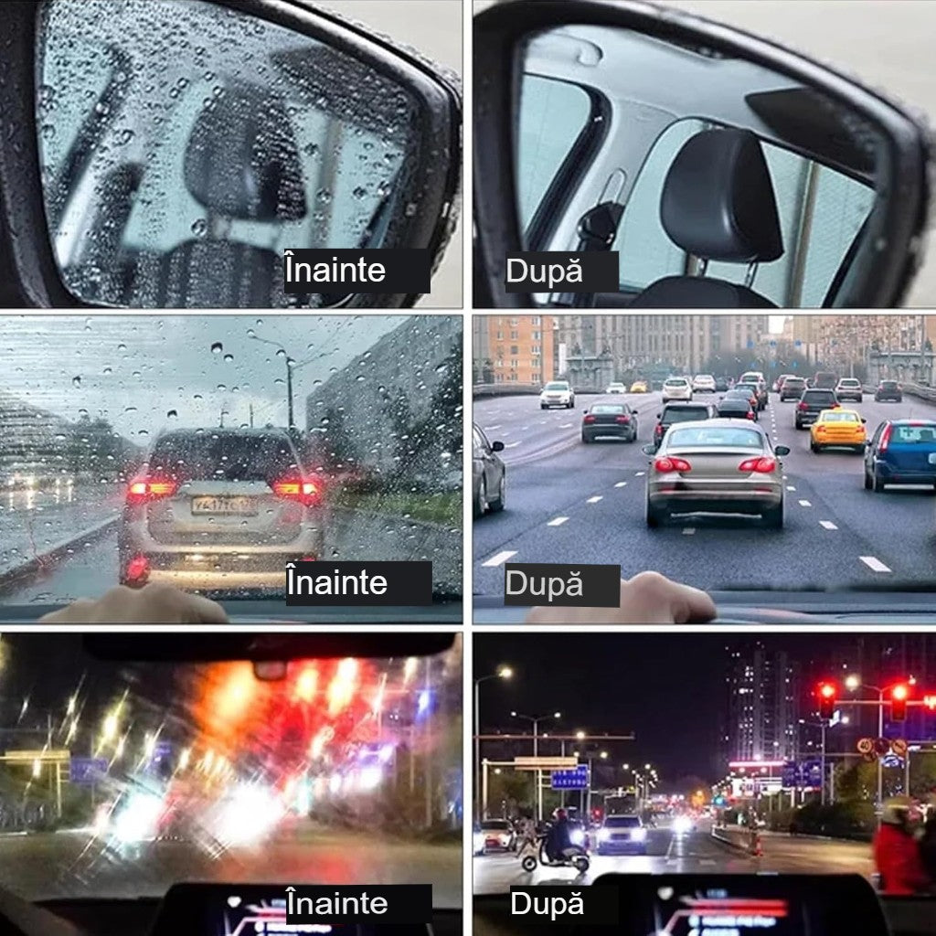 Perie Multifuncțională Auto pentru Curățare Parbriz și Oglinzi, Efect Anti-Aburire și Îndepărtare Peliculă Ulei, Aplicator Ergonomic, Plastic, Roșu
