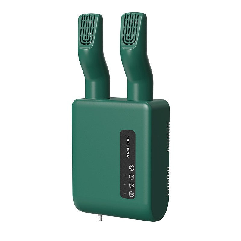 Uscator de Pantofi Electric, Functie de Dezinfectare UV si Dezodorizare cu Ozon, Montaj pe Perete fara Perforare, Timer 3 Trepte, Silentios, PVC, Verde, 140W