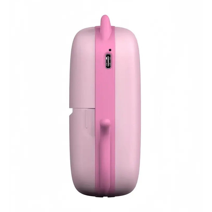 Mini Imprimanta Foto Portabila, Conectare Bluetooth, Imprimare Termica Fara Cerneala, Design Pisicuta, Include 10 Role Hartie si Markere, 1000 mAh, Incarcare USB, Roz