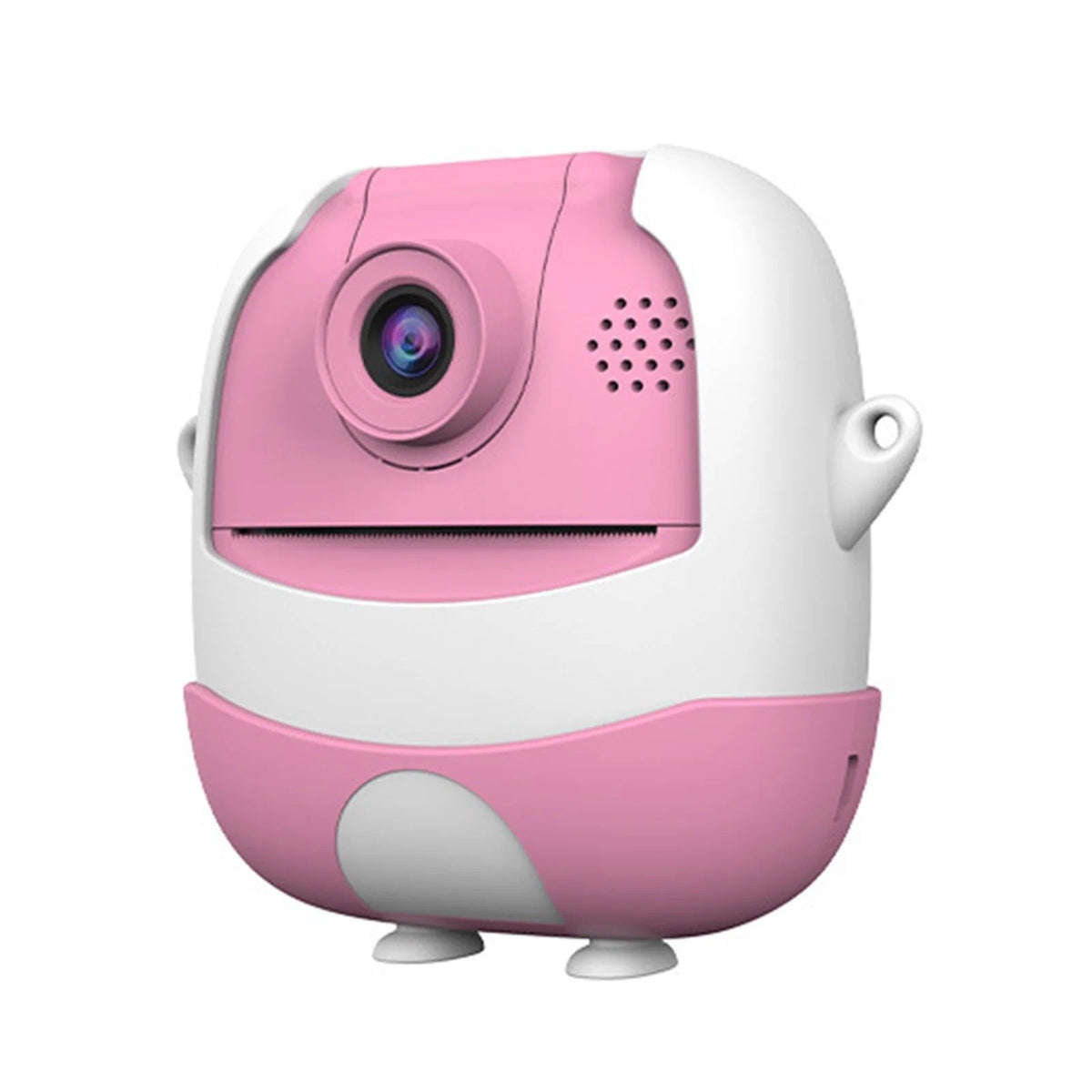 Cameră Foto Instantanee pentru Copii, Imprimare Termică Alb-Negru, Video 720P, 24MP, Bluetooth, Aplicație iOS/Android, Acumulator 1200 mAh, Include 10 Role Hârtie și Markere, Model Iepuraș, Roz