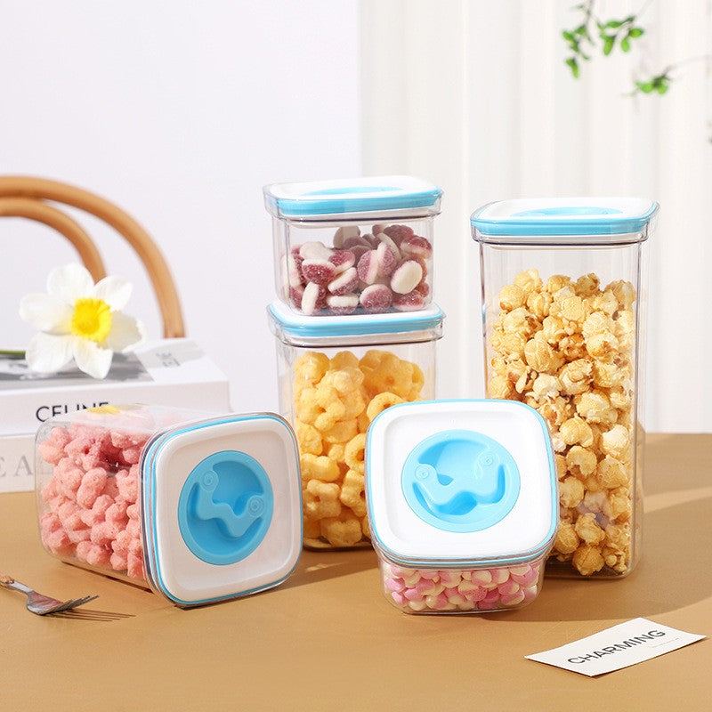 Set 5 Cutii de Depozitare pentru Bucatarie, Recipiente Alimentare Ermetice cu Capac si Garnitura Silicon, Stivuibile, Transparent, Set 2x600ml, 2x1.3L, 1x2L