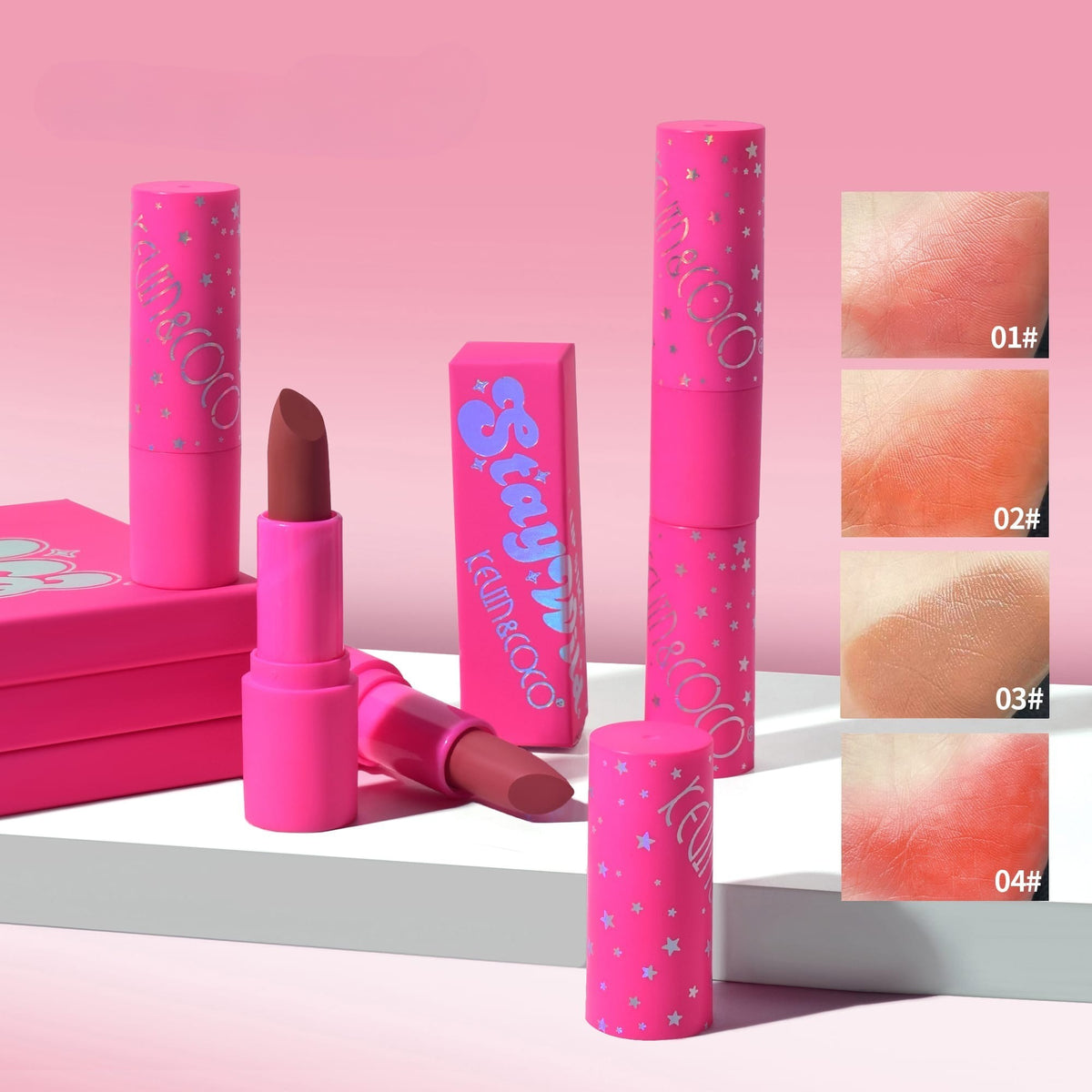 Kevin & Coco Ruj de Buze Stay Wild, Textură Catifelată și Mată, Formulă Cruelty-Free și Non-Toxica, 3.6 g, Nuanța 4