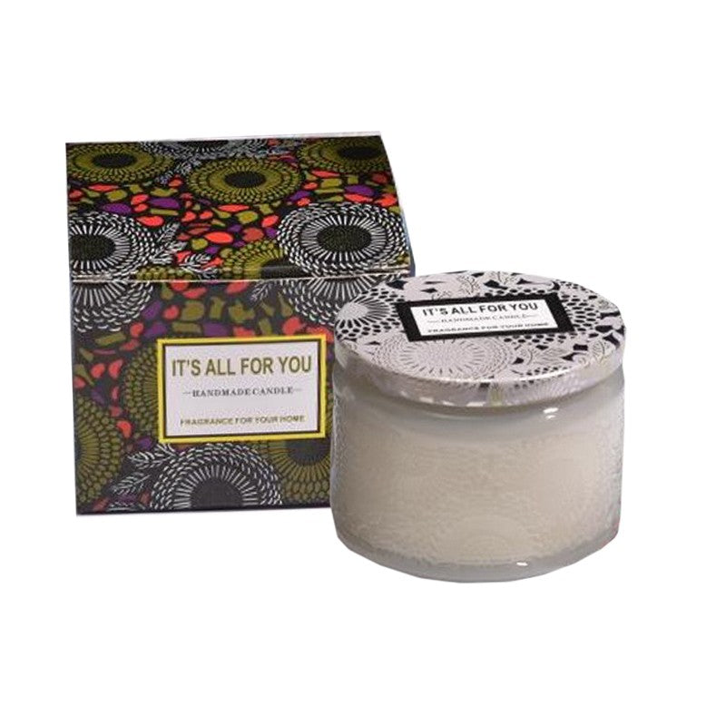 Lumânare Parfumată cu Aromă de Flori Albe, Recipient din Sticlă Tip Borcan, Parafină de Înaltă Calitate, Albă