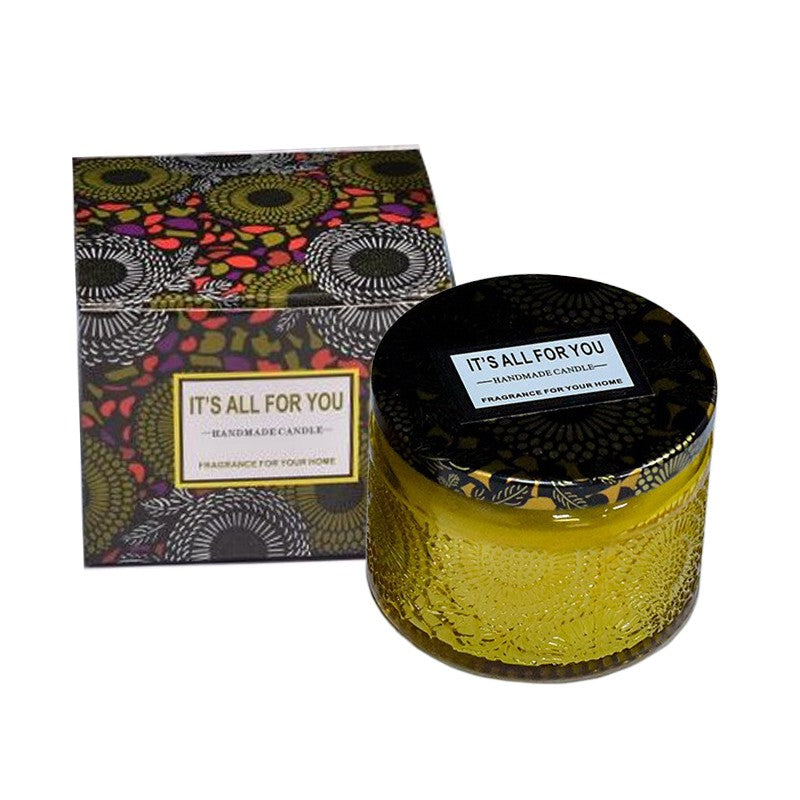 Lumanare Parfumata in Borcan de Glass, Aroma Calmanta de Lavanda, Ceara Galbena, 1 Bucata