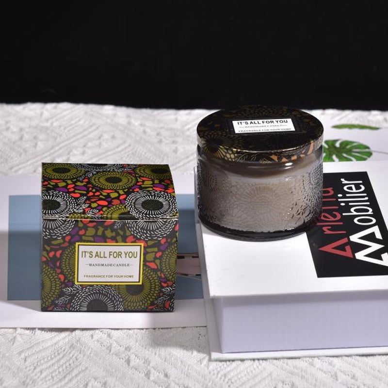 Lumanare Parfumata in Borcan de Sticla, Aroma Lemn de Santal, Decorativa, Gri