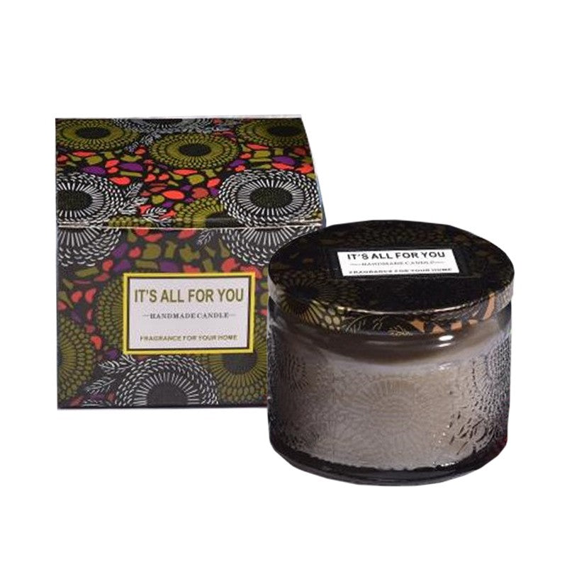 Lumanare Parfumata in Borcan de Sticla, Aroma Lemn de Santal, Decorativa, Gri