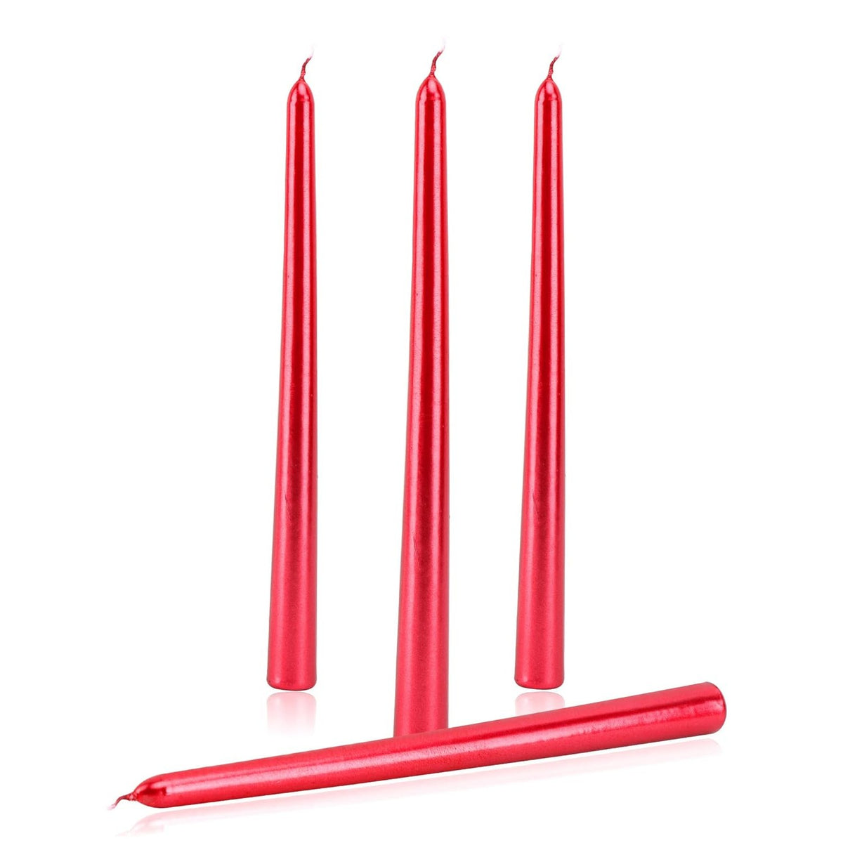 Lumânare Decorativă pentru Masă, Design Clasic Stil Sfeșnic, Fără Fum, Ardere 7.5 Ore, Parafină Solidă, 2.2 x 25 cm, Roșu