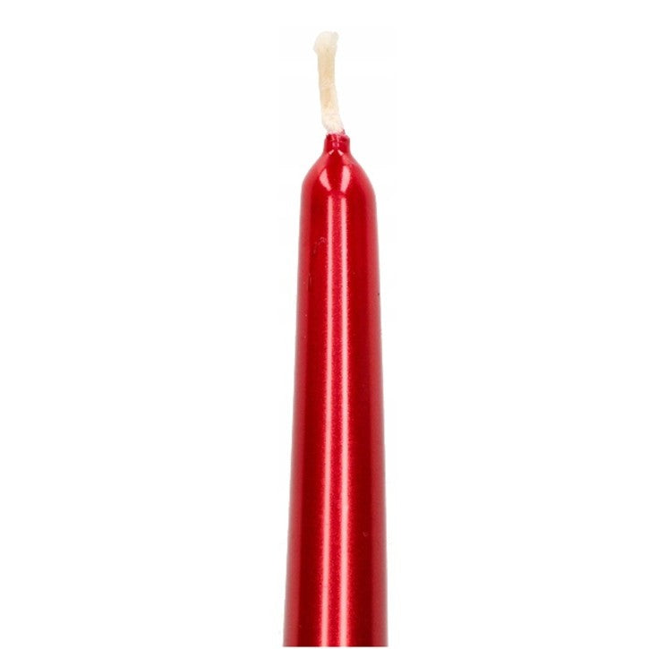 Lumânare Decorativă pentru Masă, Design Clasic Stil Sfeșnic, Fără Fum, Ardere 7.5 Ore, Parafină Solidă, 2.2 x 25 cm, Roșu