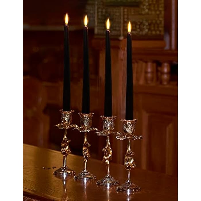 Lumanare Decorativa Pentru Masa, Model Subtire Fara Fum, Ardere 7.5 Ore, Parafina, 2.2 x 25 cm, Negru