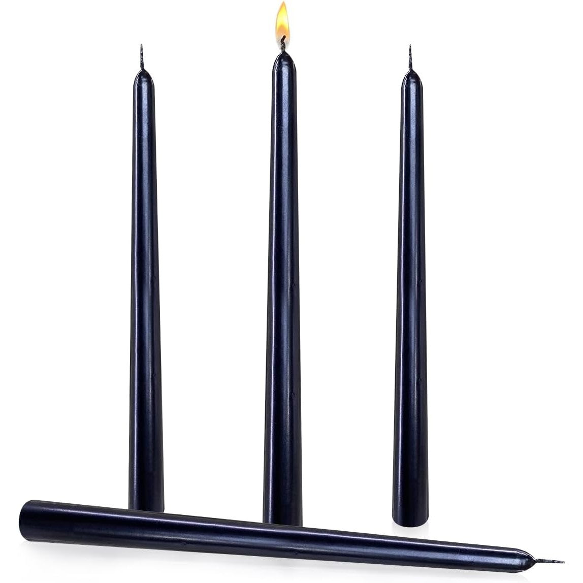 Lumanare Decorativa Pentru Masa, Model Subtire Fara Fum, Ardere 7.5 Ore, Parafina, 2.2 x 25 cm, Negru