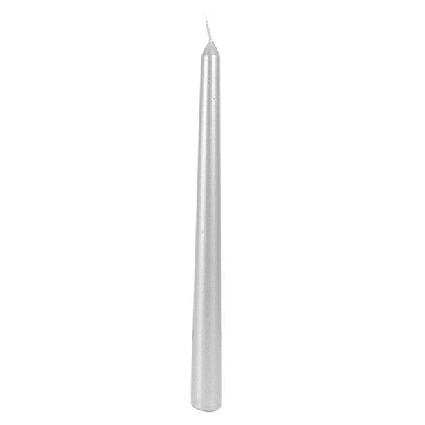 Lumânare Decorativă pentru Masă, Design Cilindric Fără Fum, Timp Ardere 7.5h, Parafină Solidă, 2.2 x 25 cm, Argintiu