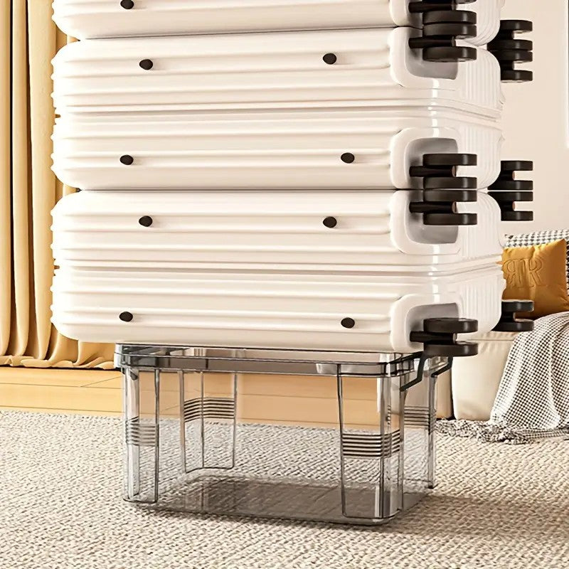 Cutie De Depozitare Tip Valiza Cu Capac Etans, Organizator Transparent Pentru Jucarii Si Alimente, Plastic PP, Marime L, 38.5x27.5x22 cm, Gri Transparent