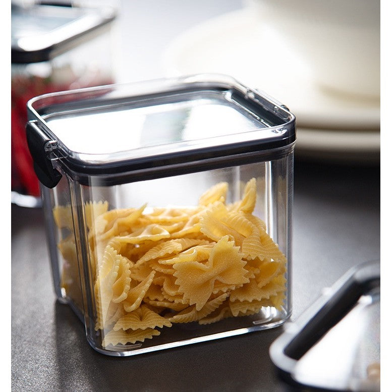 Recipient Alimentar Cu Inchidere Ermetica, Organizator Transparent Pentru Bucatarie Si Camara, Plastic Calitate Alimentara, 700 ml, 10.2 x 9.8 cm