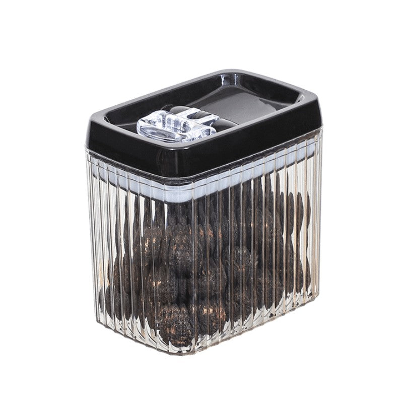Recipient Alimente si Organizare, Inchidere Ermetica cu Silicon, Maner Integrat si Design Ondulat, Plastic PP si PET, 1.5 l, Transparent, 15 x 10 x 15.5 cm