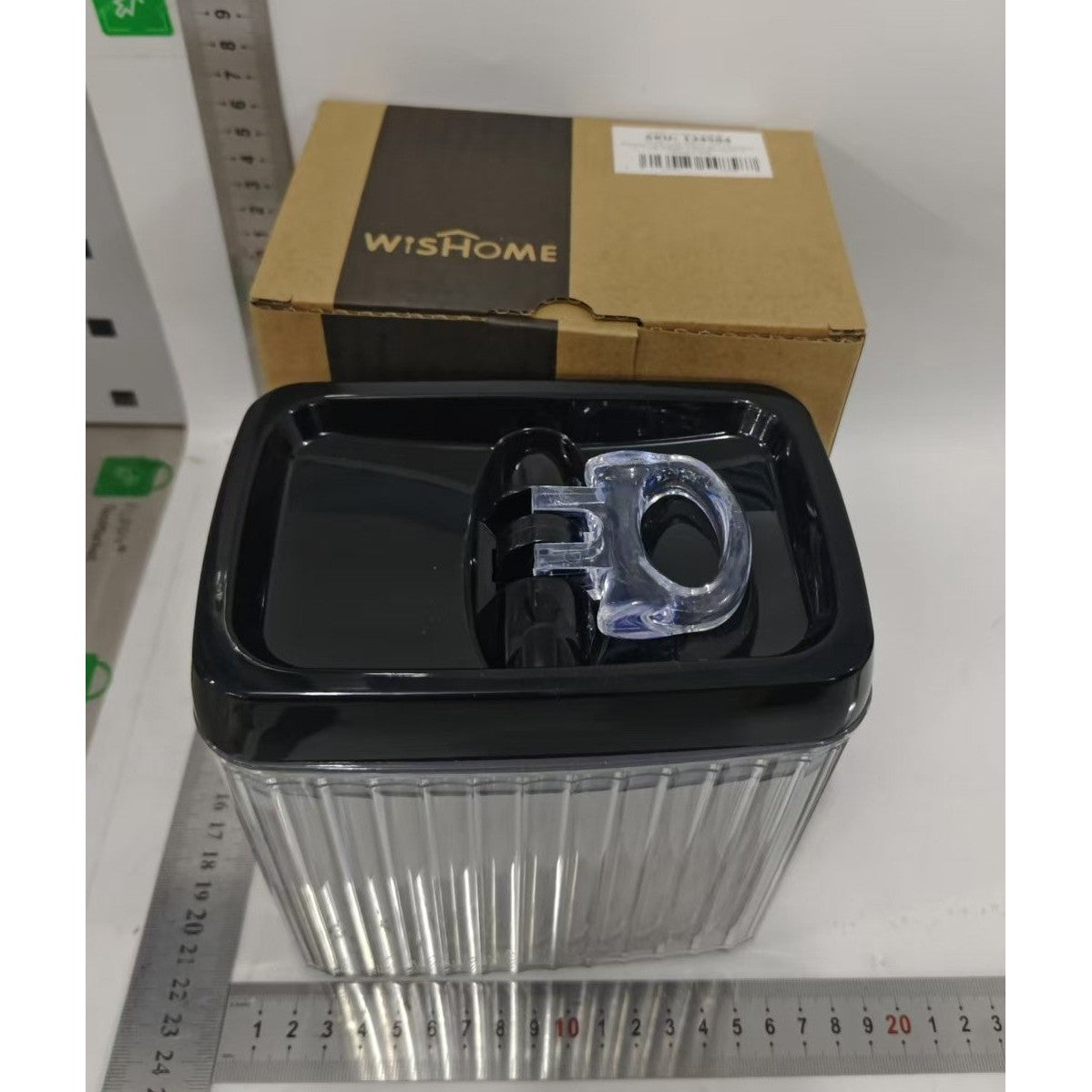 Recipient Alimente si Organizare, Inchidere Ermetica cu Silicon, Maner Integrat si Design Ondulat, Plastic PP si PET, 1.5 l, Transparent, 15 x 10 x 15.5 cm