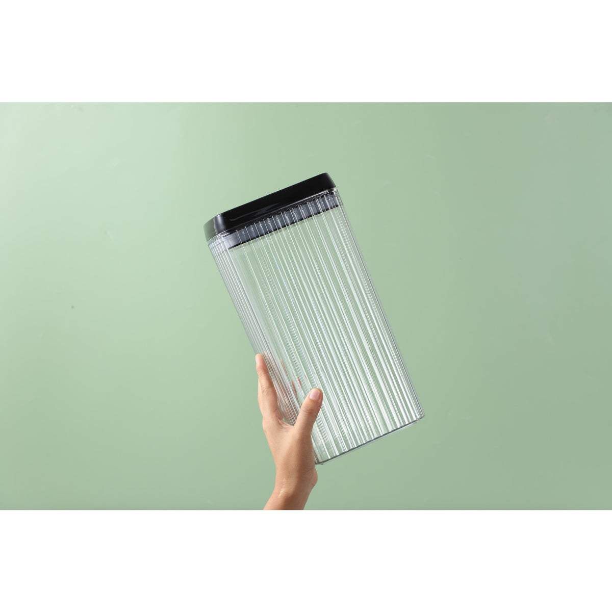 Set 6 Recipiente Organizare Alimente, Inchidere Ermetica cu Silicon si Maner, Plastic Transparent, 4 x 1.5l si 2 x 3.3l