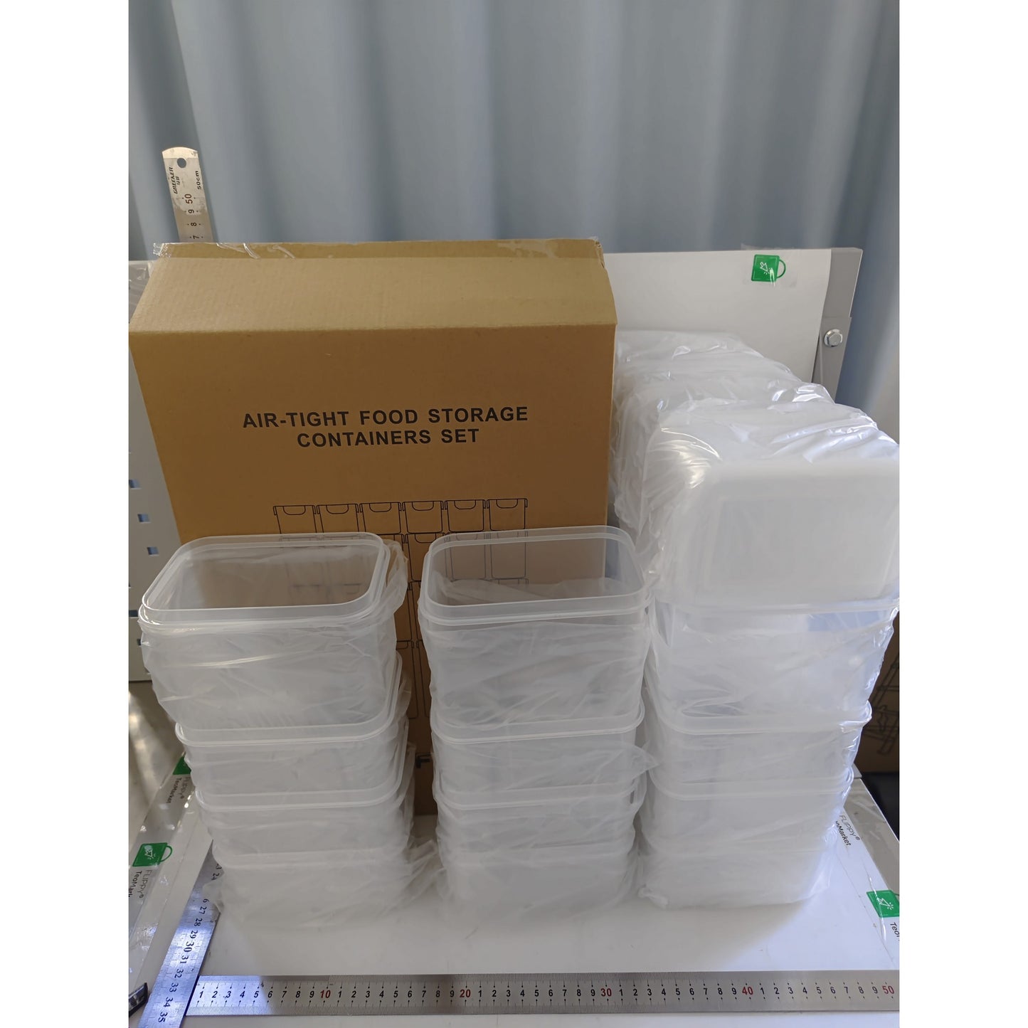 Set 24 Cutii Depozitare Alimente si Condimente, Organizatoare Bucatarie Hermetice, Plastic PP fara BPA, Transparente, Diverse Dimensiuni