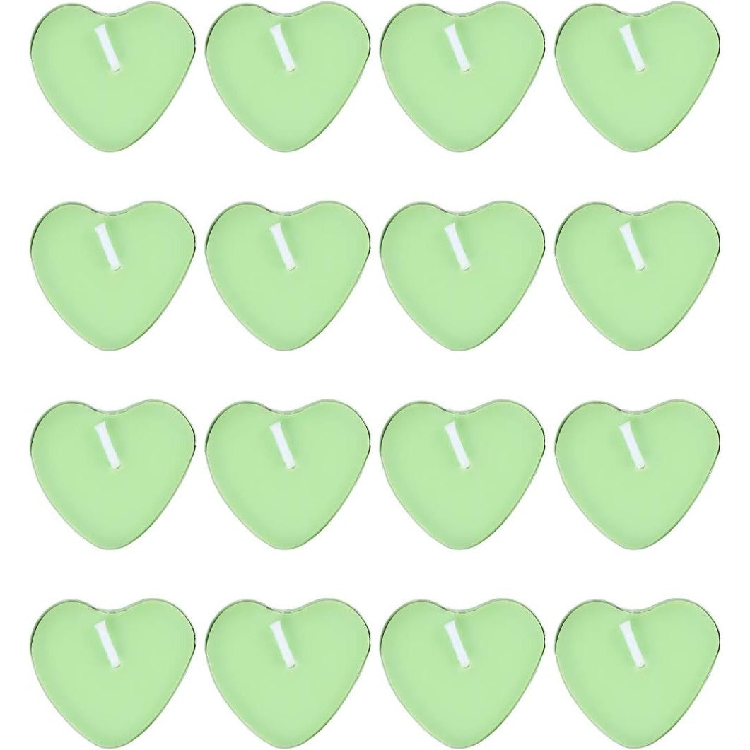 Set 9 Lumanari Parfumate Inima, Aroma Mar, Ardere 3.5-4 Ore, Parafina, 4 x 2 cm, Verde