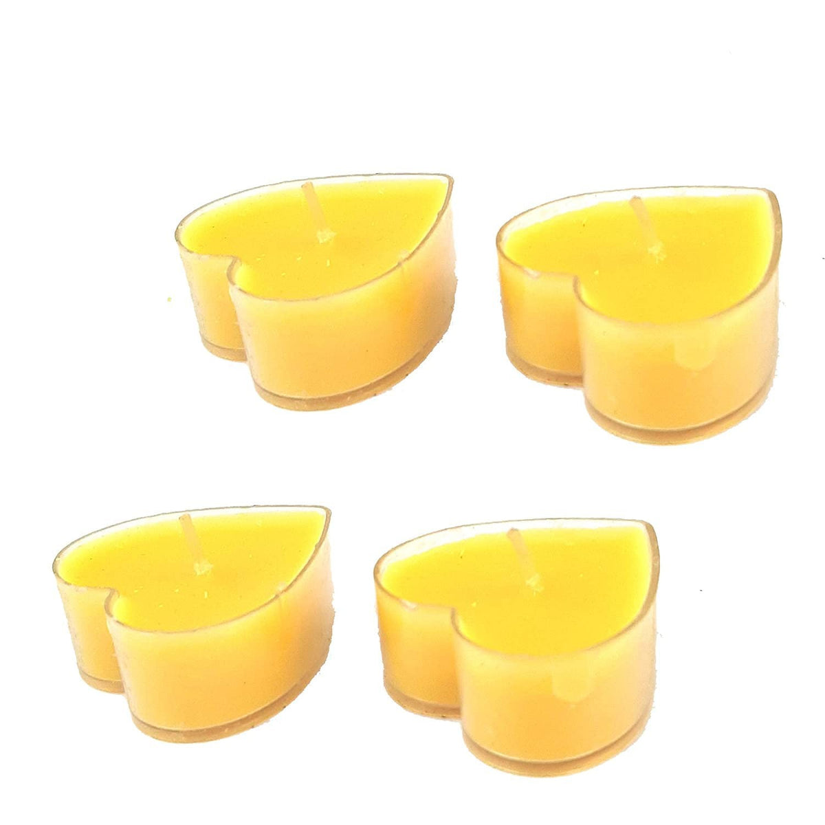 Set 9 Lumanari Parfumate in Forma de Inima, Aroma de Citrice, Ardere 3.5 Ore, Parafina Premium, Galben, 4 x 2 cm