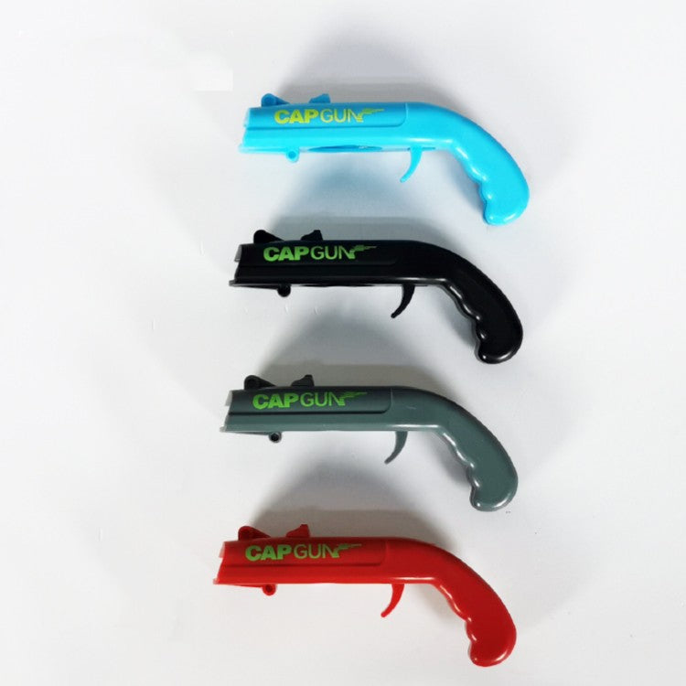 Deschizator de Sticle Tip Pistol, Dispozitiv pentru Lansat Capace Metalice, Plastic ABS Rezistent, 13 x 6 x 3.7 cm, Negru